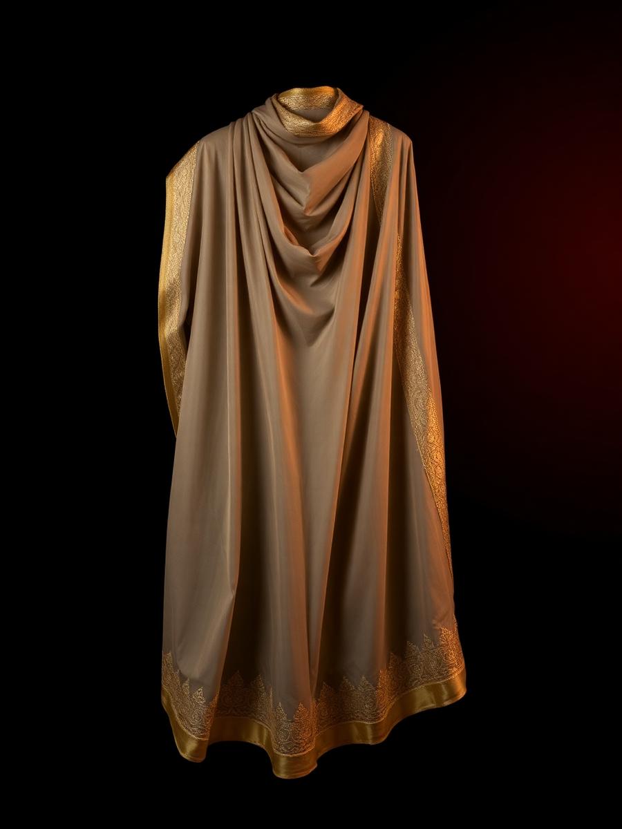 Draped dupatta with gold border